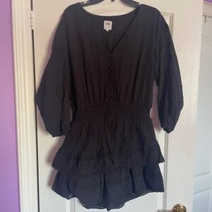 Aerie Black Ruffle Dress
